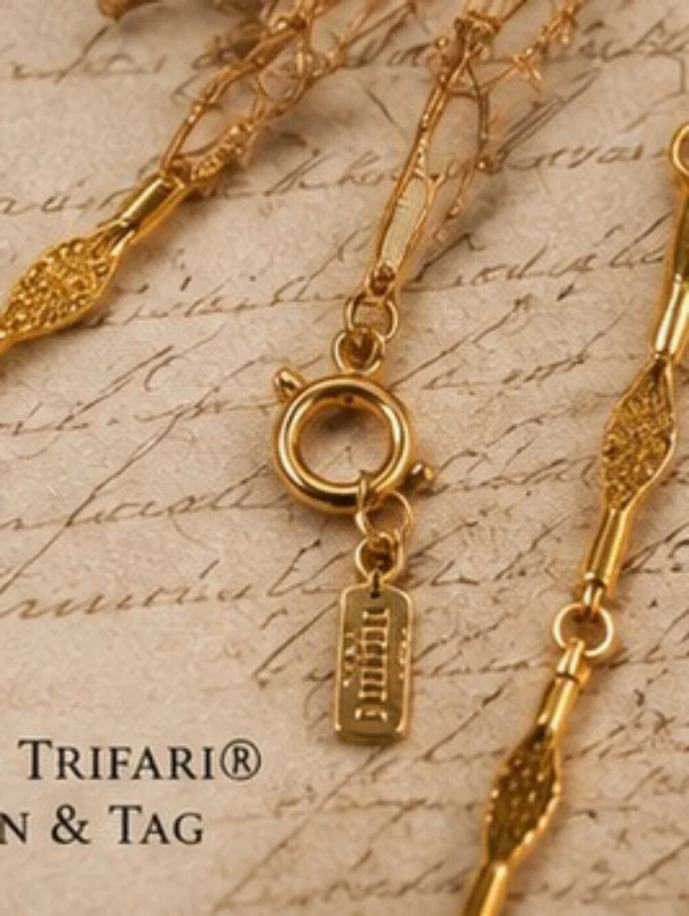 Poshmark Title:Vintage Crown Trifari Gold Tone Cross Pendant Necklace 26